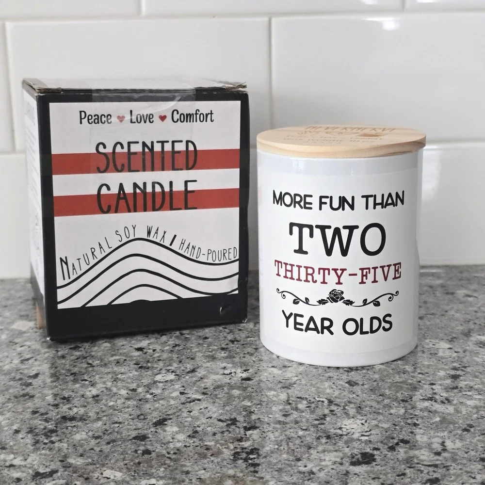 Nevernerve 70th Birthday Scented‎ Candle 10oz White Soy Wax l Funny Gag Gift
